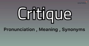 Critical Synonyms