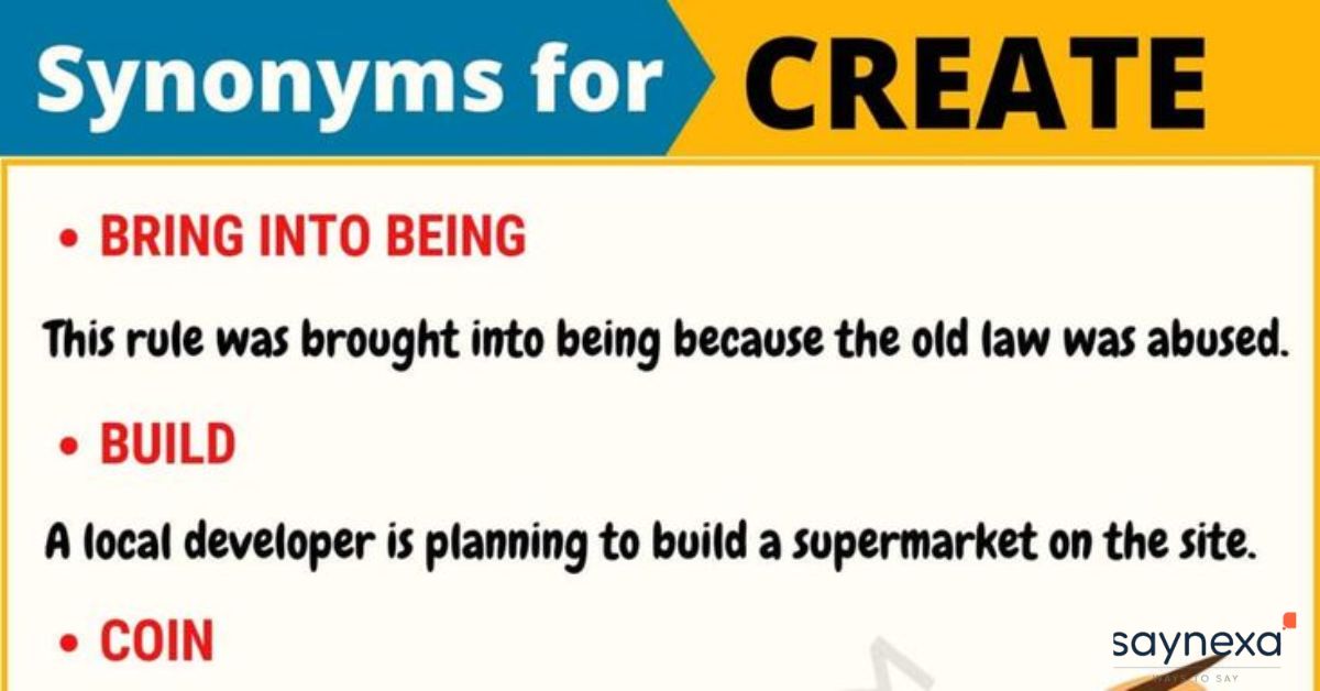 Synonyms for Create